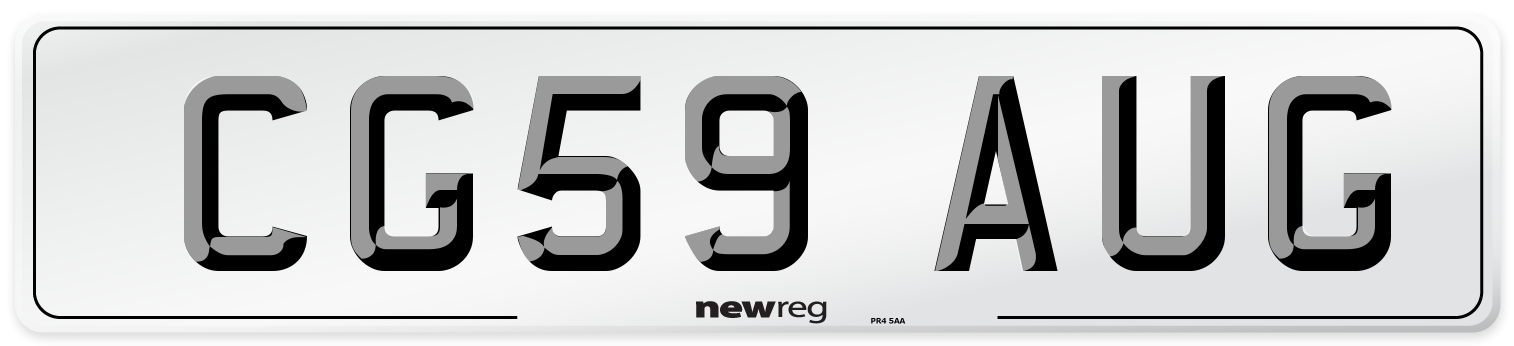 CG59 AUG Number Plate from New Reg
